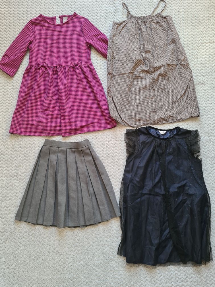 Paka bluzy leginsy dresy koszulki sukienki r.128