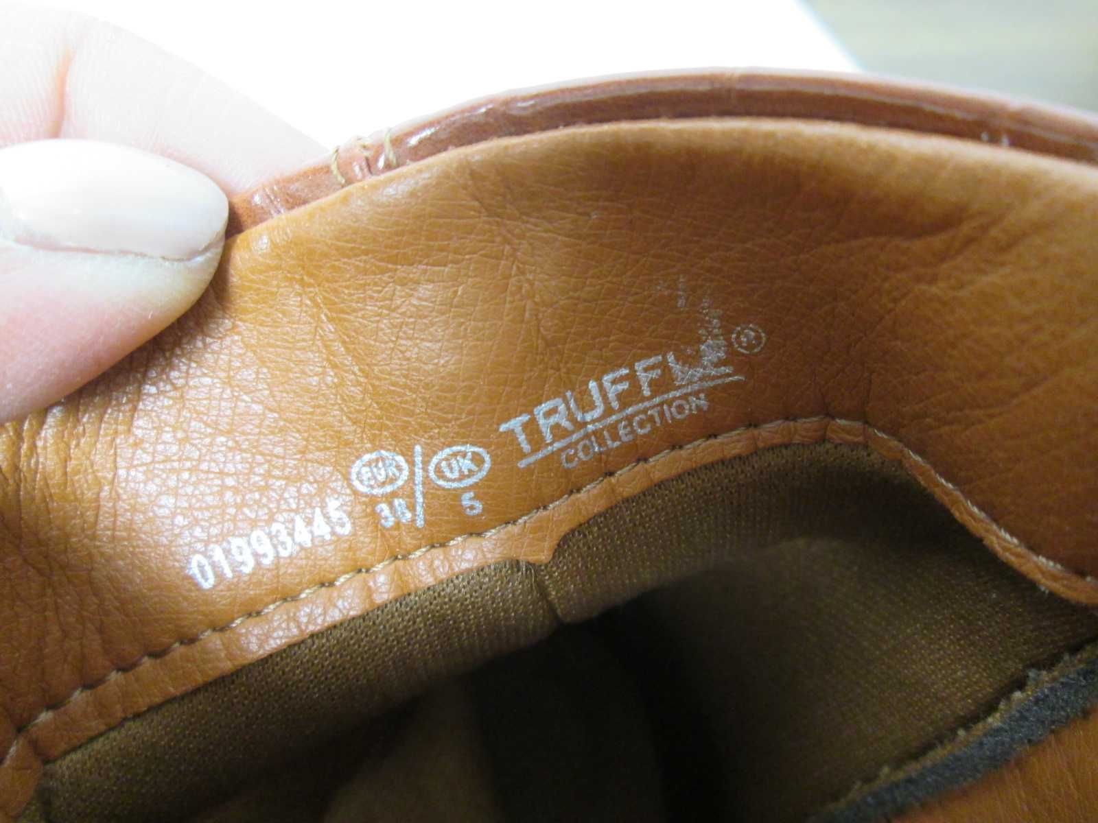 Truffle Collection rude lakierowane kozaki  botki lakierki jak nowe 38