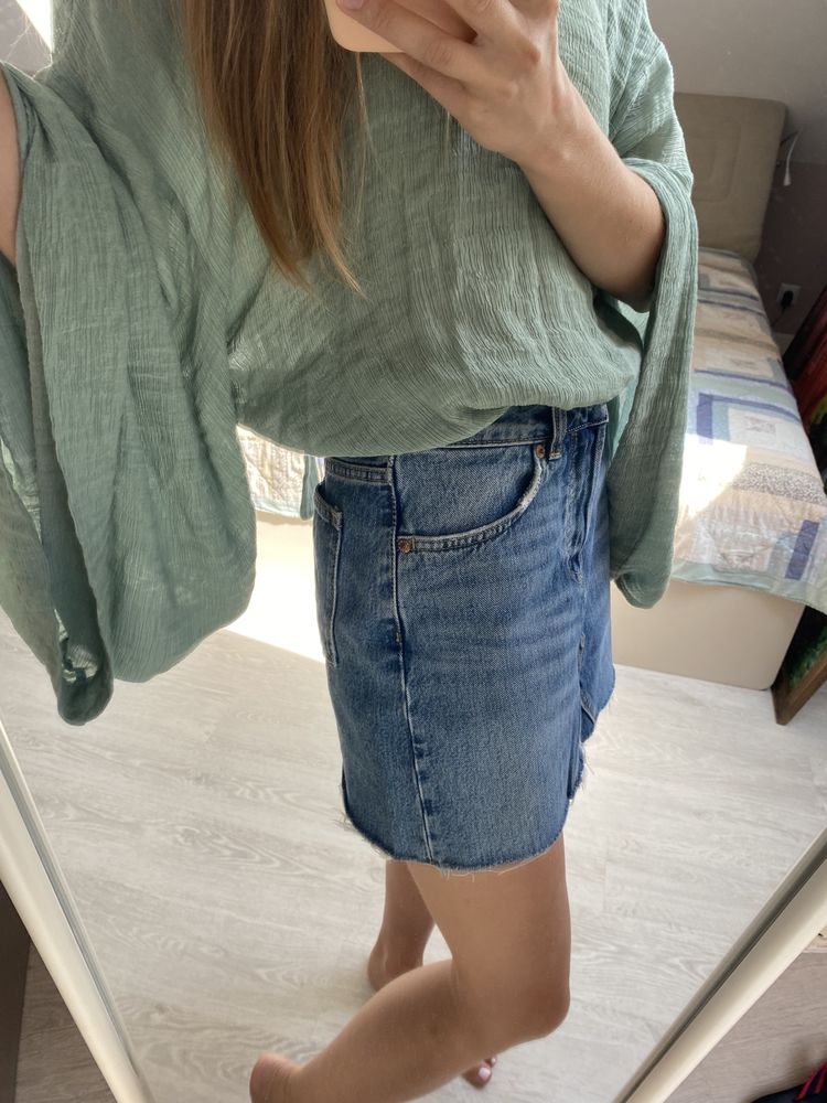 Spódniczka H&M 36/34 S jeansowa mini krótka klasyczna
