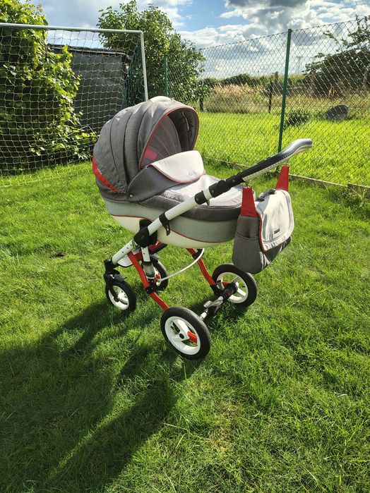Wózek Adamex Barletta 2w1 + fotelik + torba + dodatki – komplet!