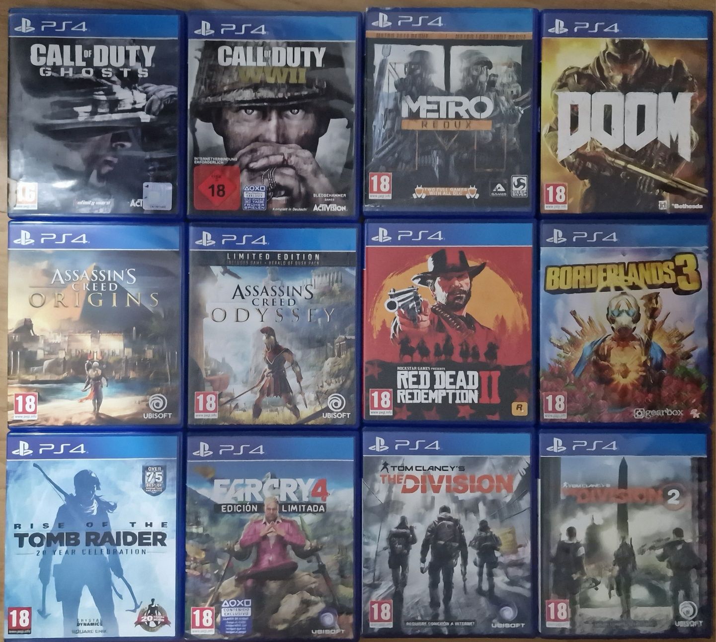 PS4 Far cry,Call of Duty,Doom,Metro,Borderlands e Red Dead Redemption