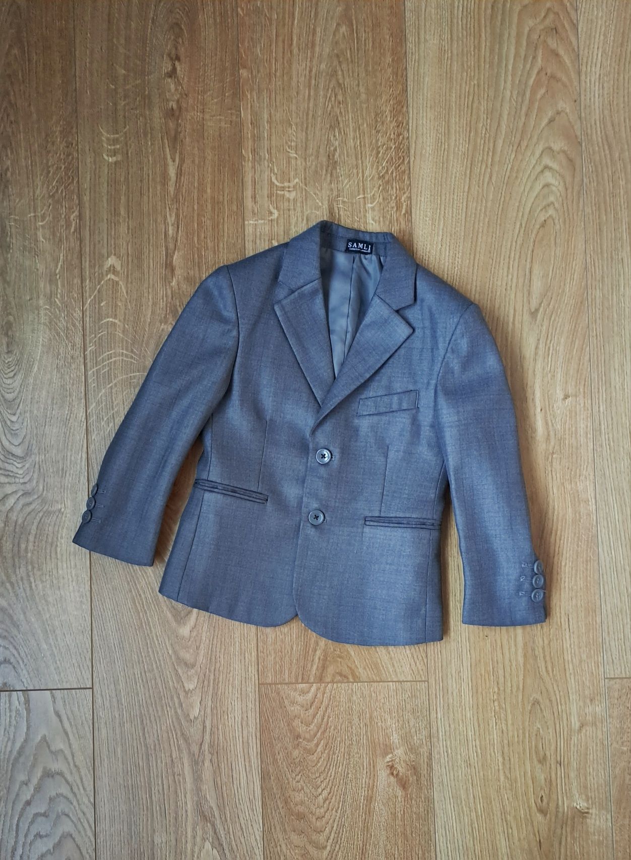 Серый классический костюм для мальчика/пиджак/брюки