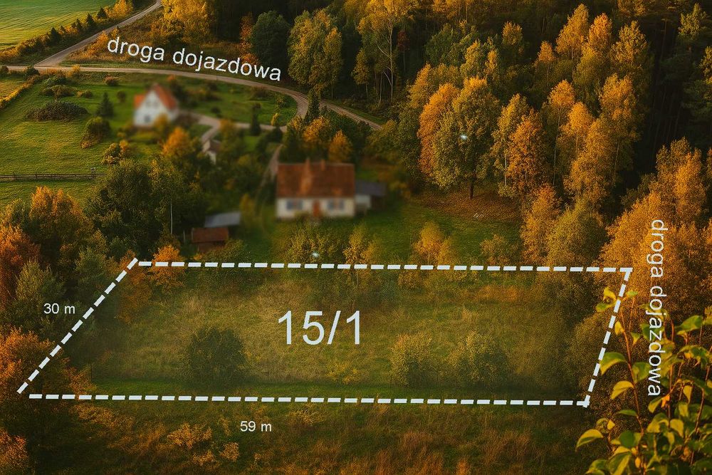 Działka w otulinie lasu – Gutkowo, 1800 m², 15 minut centrum Olsztyna