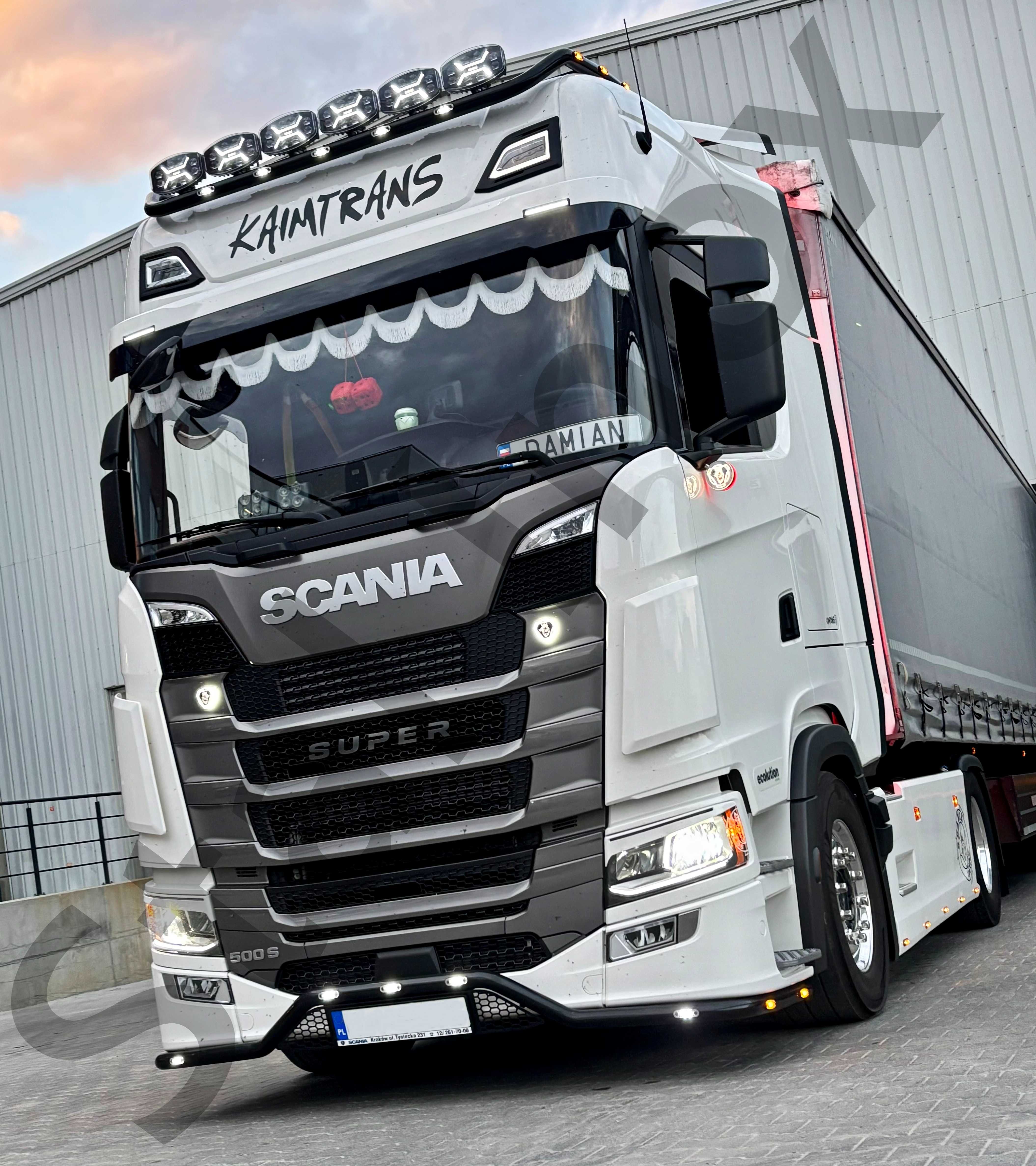 Orurowanie górne stal nierdzewna Scania Next Gen S / R oświetlenie led