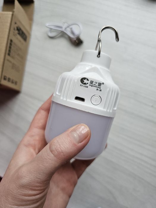 LED лампа ліхтар з usb-зарядкою 80w