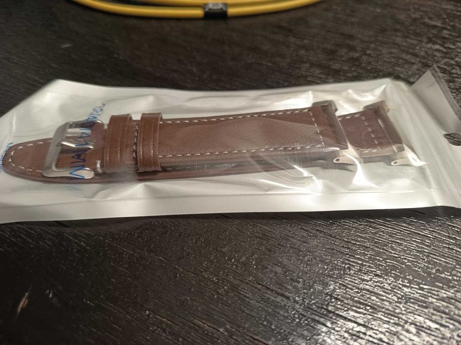 Pulseira em couro castanho escuro para samsung  galaxy Watch 8 Classic