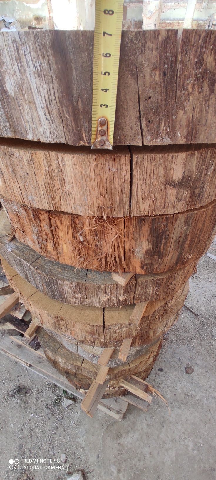 Plaster drewna DĄB cięte na traku 45-50cm sezonowane