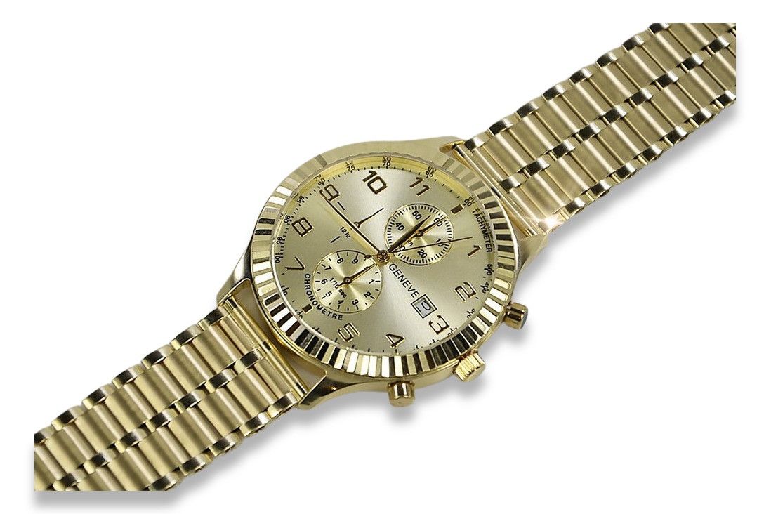 Złoty zegarek z bransoletą męski 14k Geneve mw007y&mbw007y Katowice