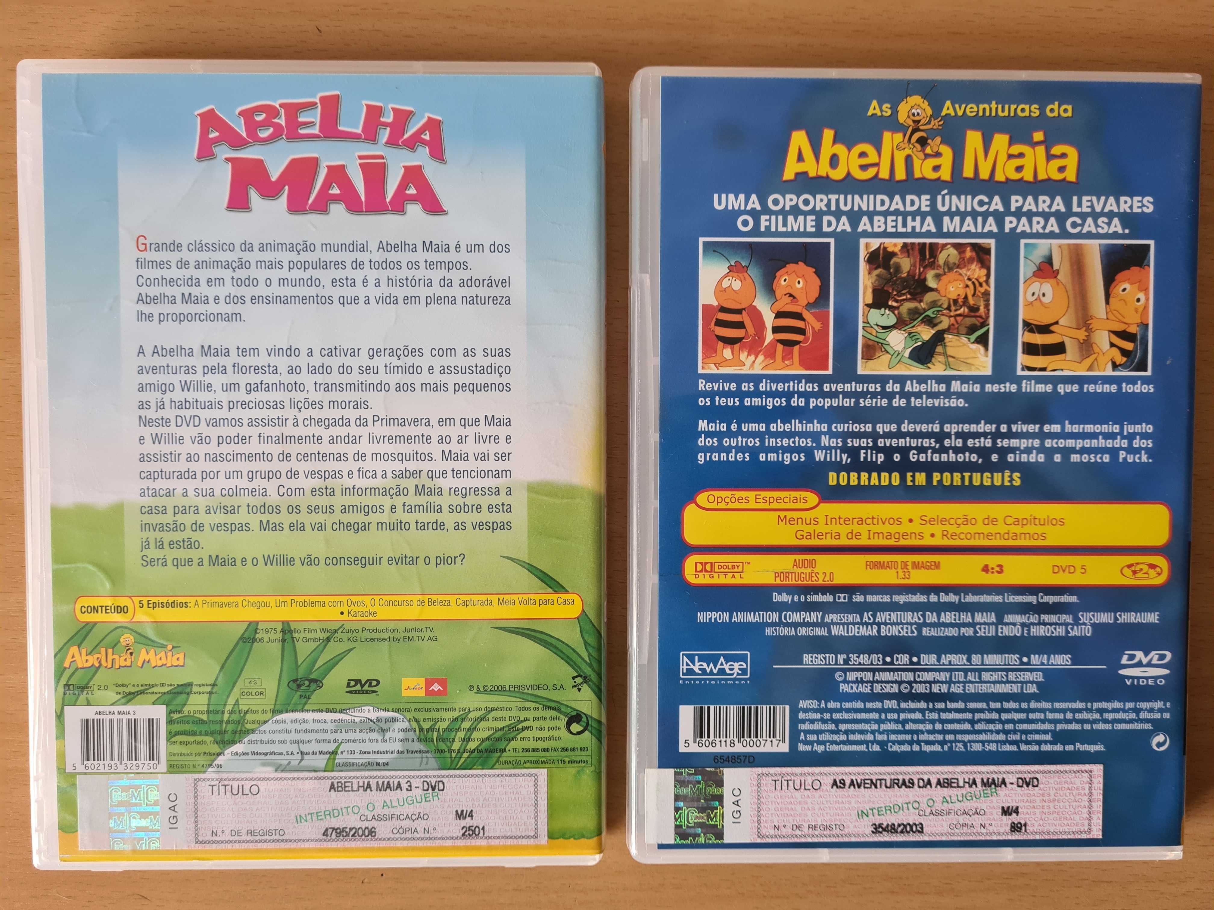 3 DVDs infantis com as aventuras da Abelha Maia