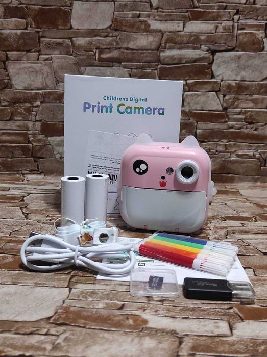 Дитячий фотоапарат Q5 / Миттєвий друк + принтер / Карта пам'яті 32Гб