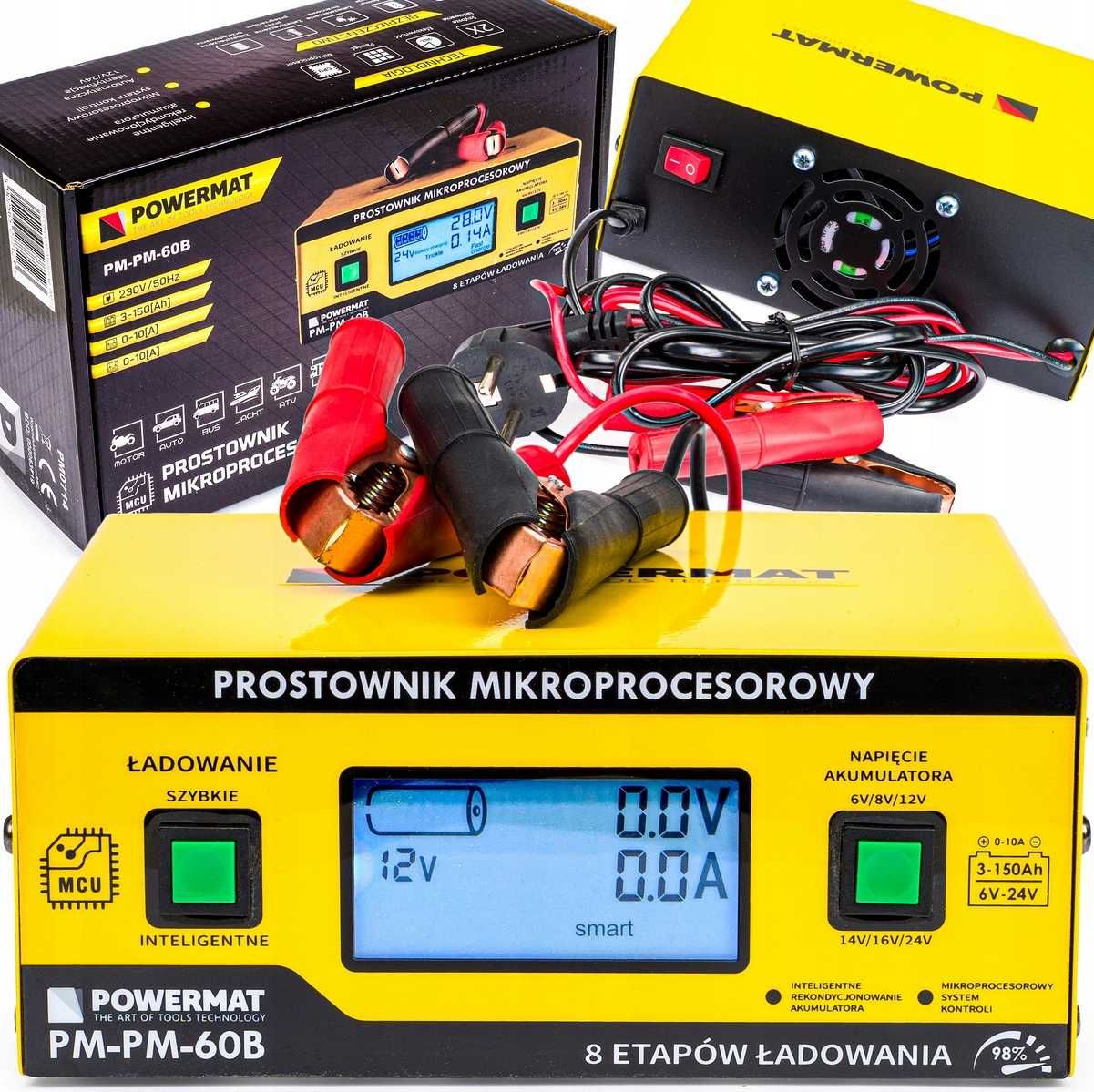 Prostownik mikroprocesorowy akumulatorowy 6V - 24V