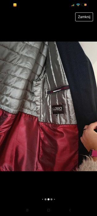 Granatowy Płaszcz męski