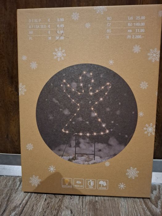 Ozdoba świąteczna aniołek, led