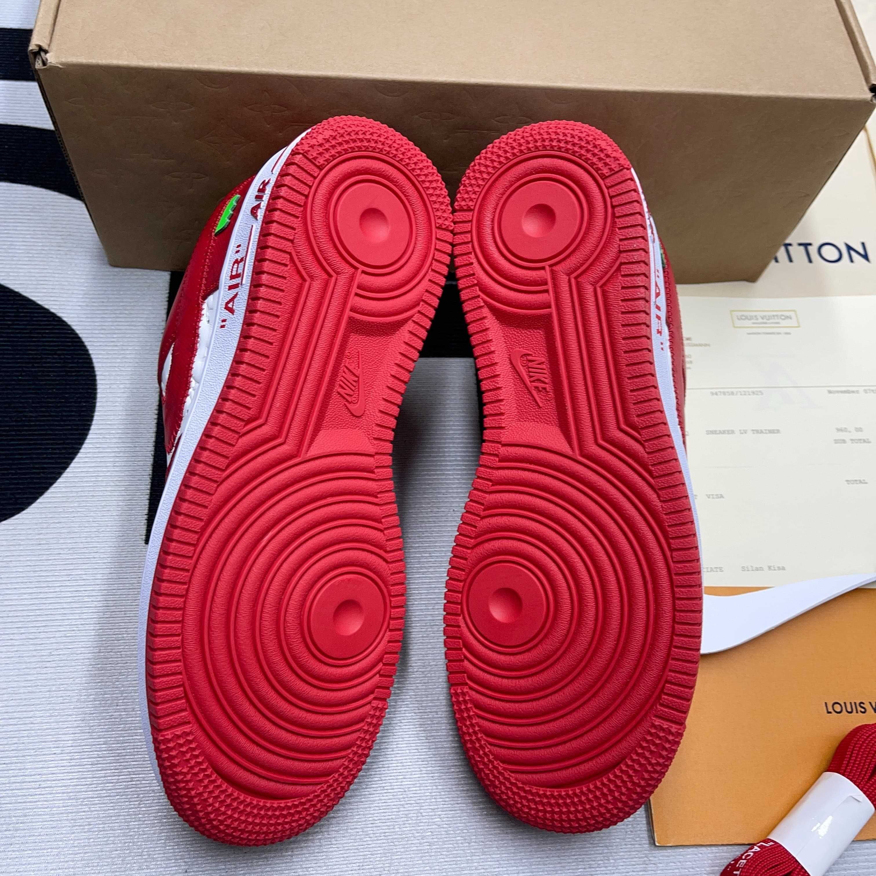 Buty Louis Vuitton Nike x LV Air Force 1 Red (38-46)