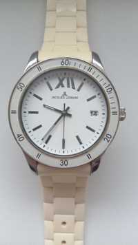 Продам наручные женские часы JACQUES LEMANS, белые, б/у