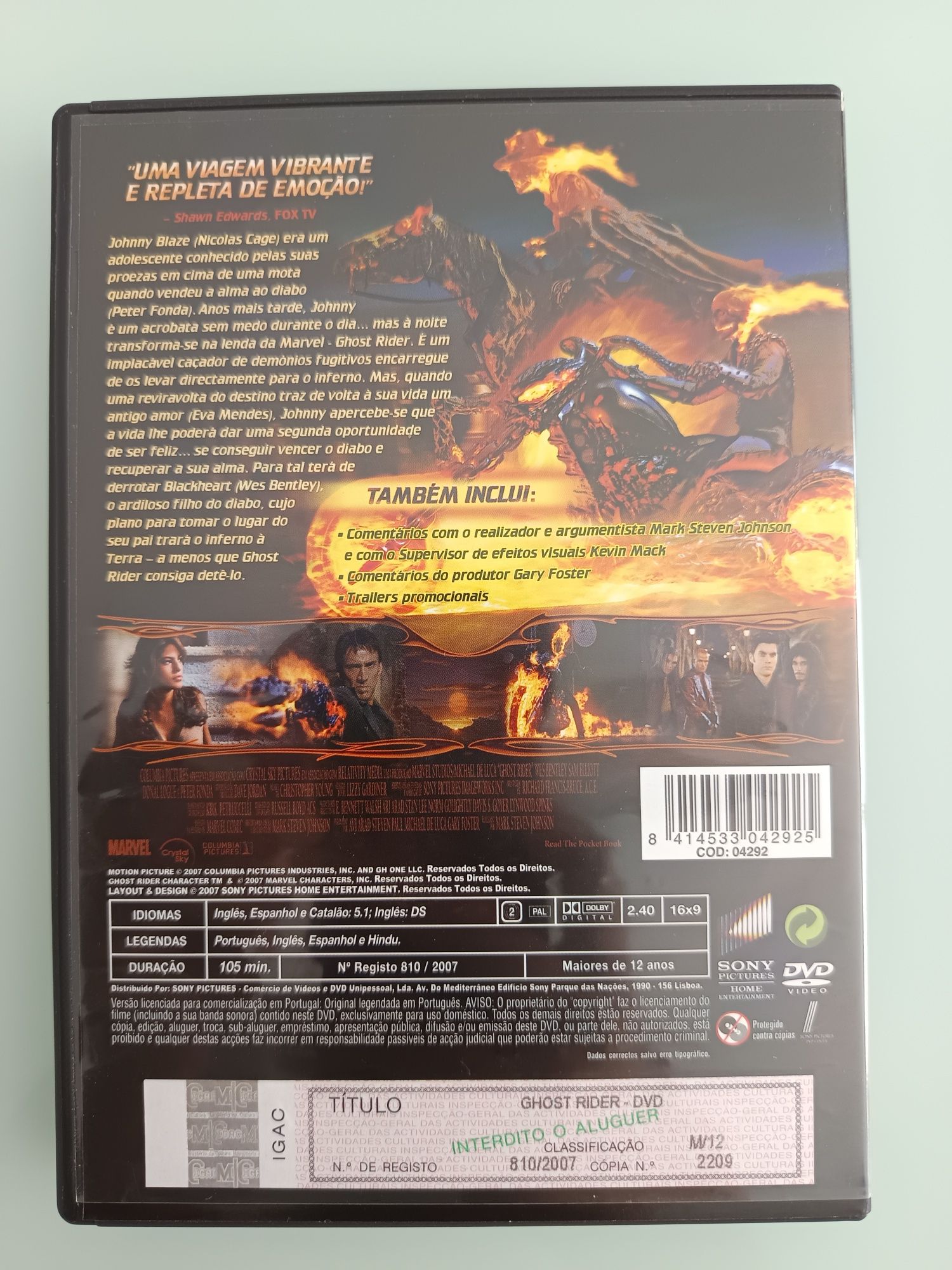 DVD ghost rider.