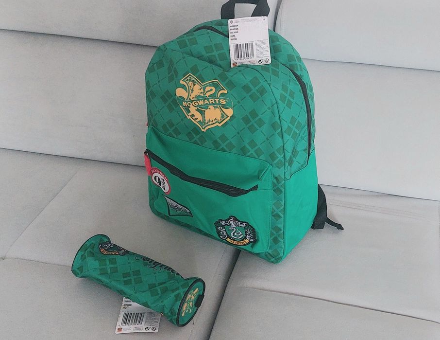 Plecak + piórnik Hogwarts Harry Potter Slytherin zielony green