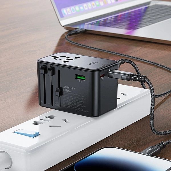 Adapter ładowarka podróżna Acefast Z1 GaN 75W PD 3x USB-C 2x USB-A - c