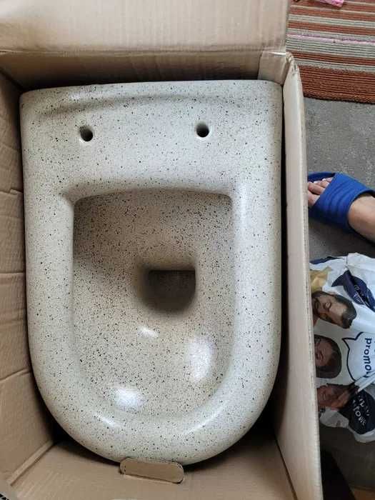 Nowy zestaw do łazienki misa wc, bidet, umywalka Retro motyw kamienia