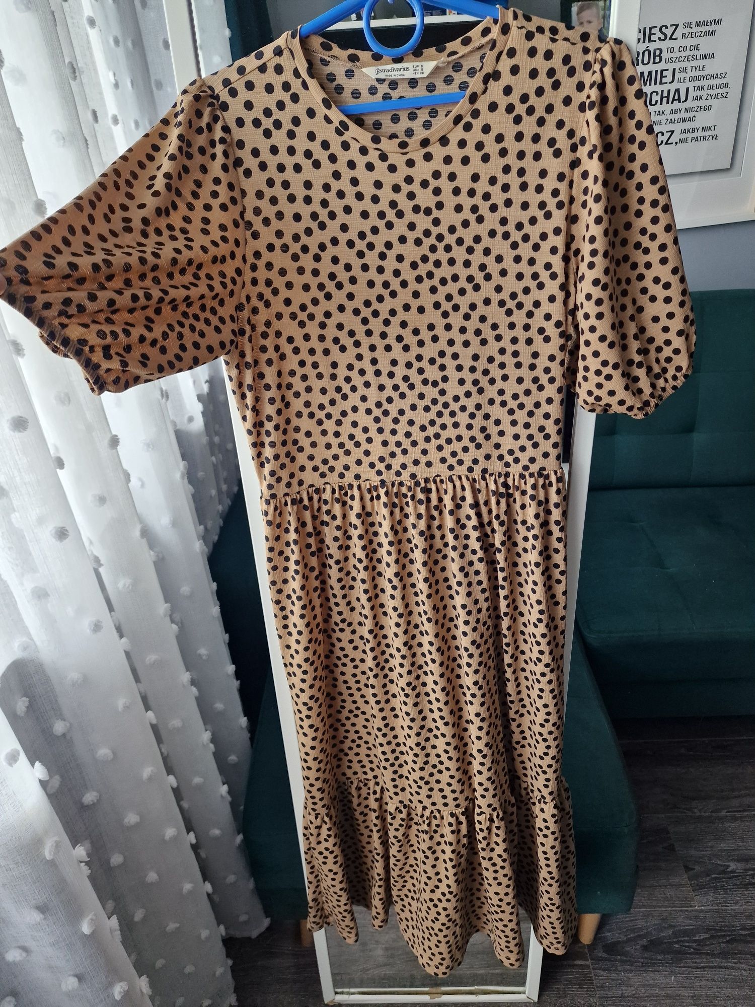 Stradivarius długa sukienka midi casual r. S