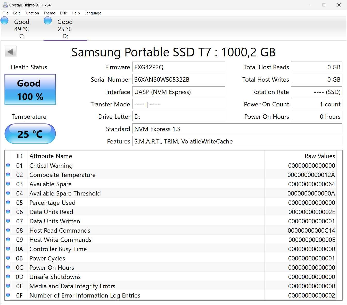 Samsung Portable SSD T7 1TB Indigo Blue (MU-PC1T0H)