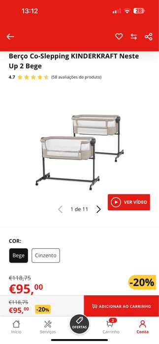 Berço bege - Kinderkraft