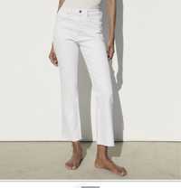 ZARA Flarę Cropped białe jeansy r 34