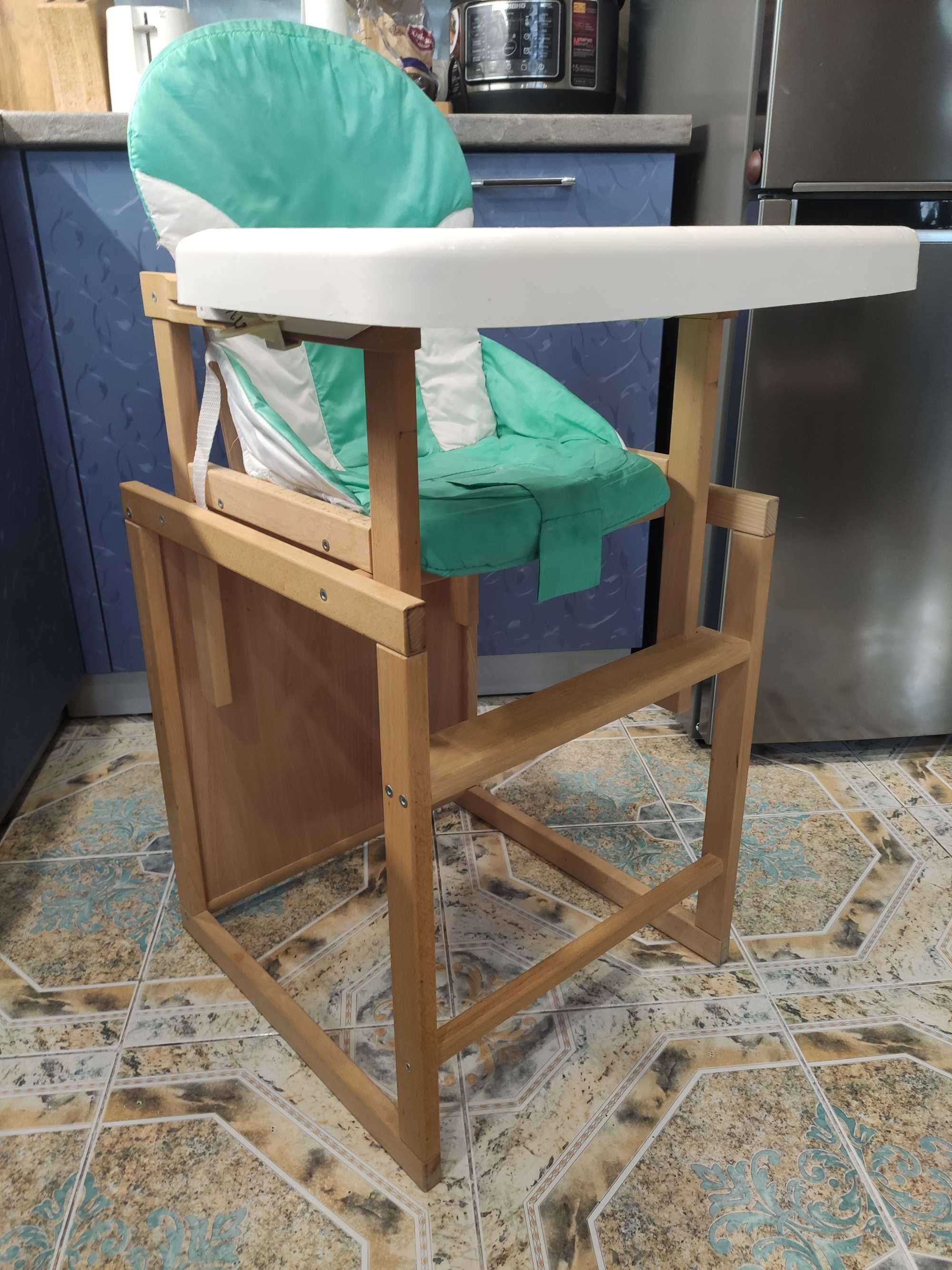 Детский стульчик-трансформер для кормления, деревянный