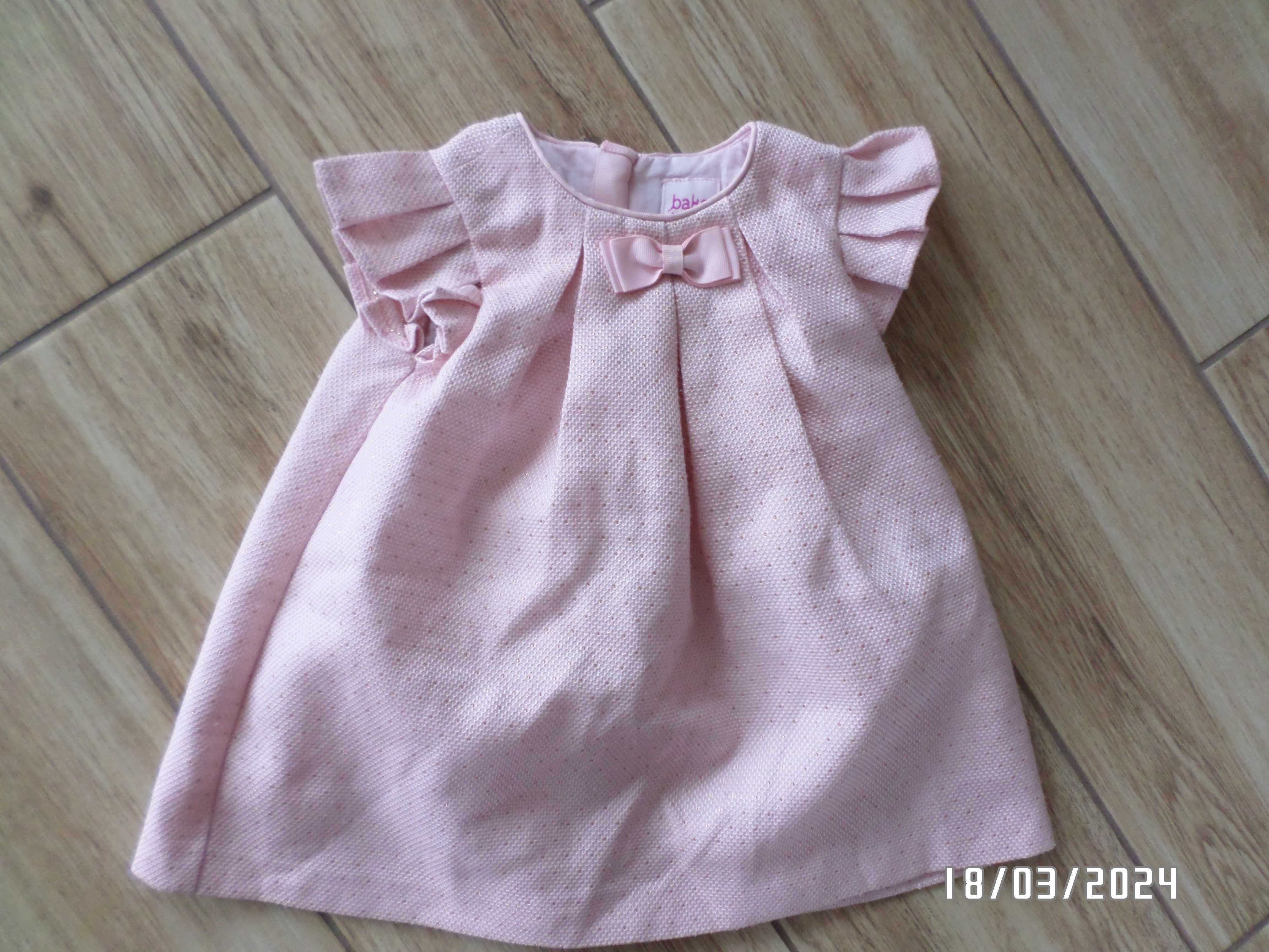 śliczna -firmowa sukienka dla dziewczynki-6-9 miesięcy-74cm