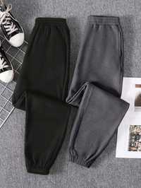 Spodnie Dresowe Z Wysokim Stanem 2-Pak Szare I Czarne Shein Xs 34