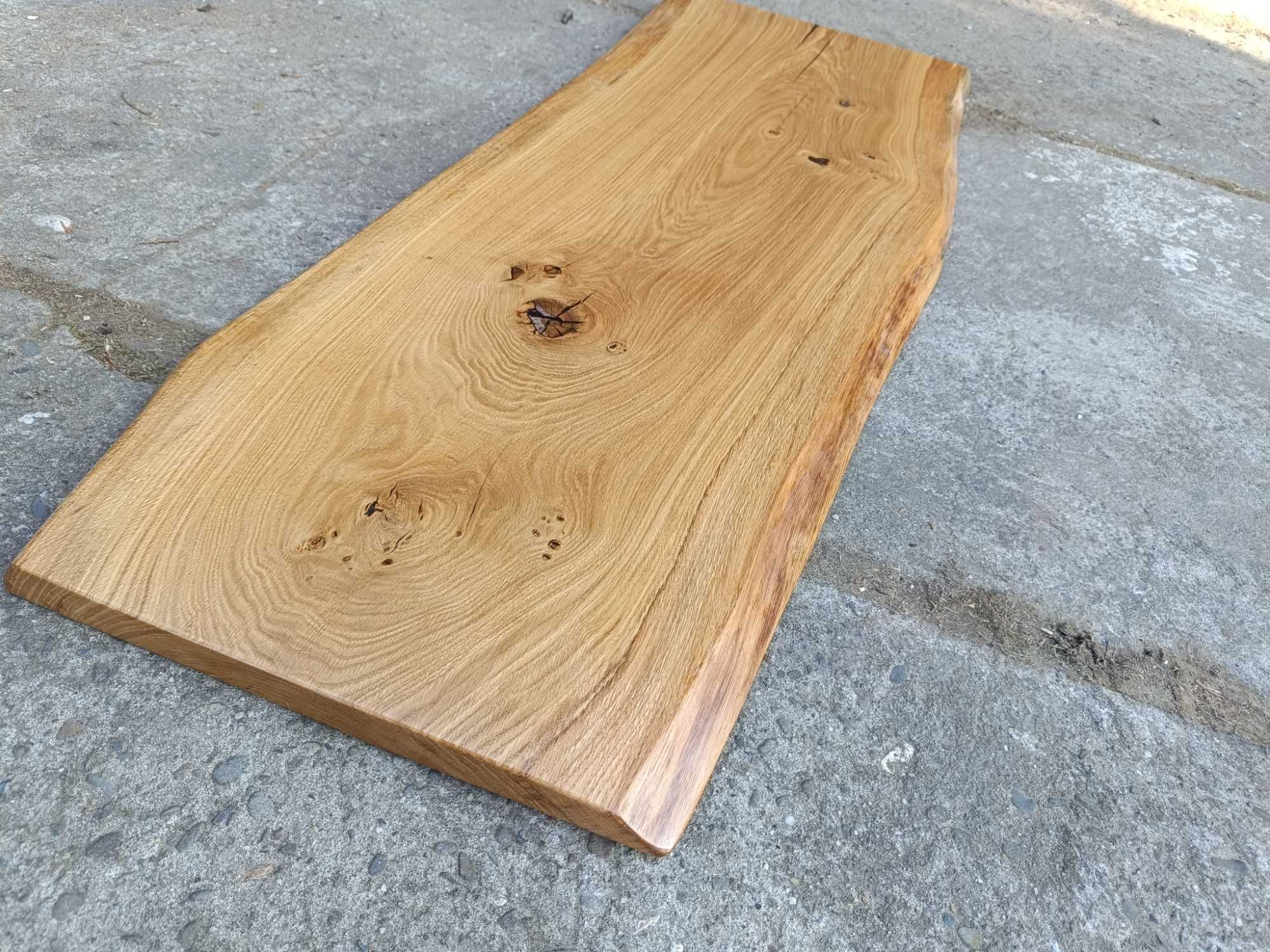 Blat dębowy pod umywalkę , Live Edge dekoracja do wnętrz monolit