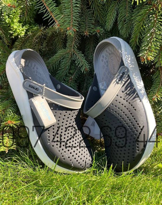 Чоловічі Крокси Сабо Crocs LiteRide лайтрайд сірі купити усі розміри