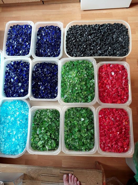 Kolekcja grysu szklanego