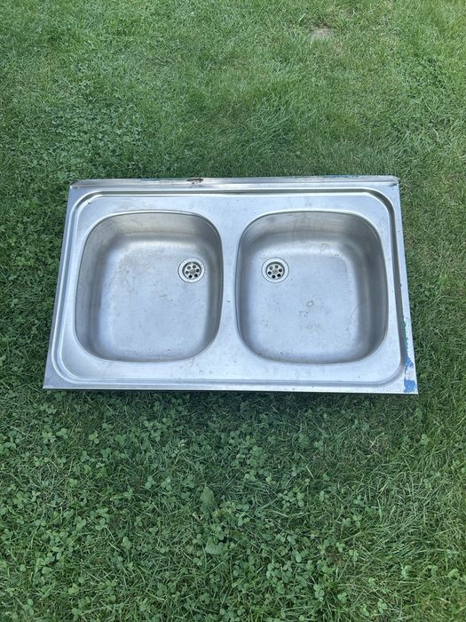 Zlew kuchenny dwukomorowy ze stali nierdzewnej - Tarnów odbior osobist