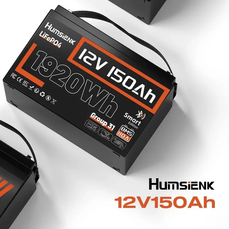 Akumulator lifepo4 12V 150ah BMS 110A Kamper Łódź Bluetooth