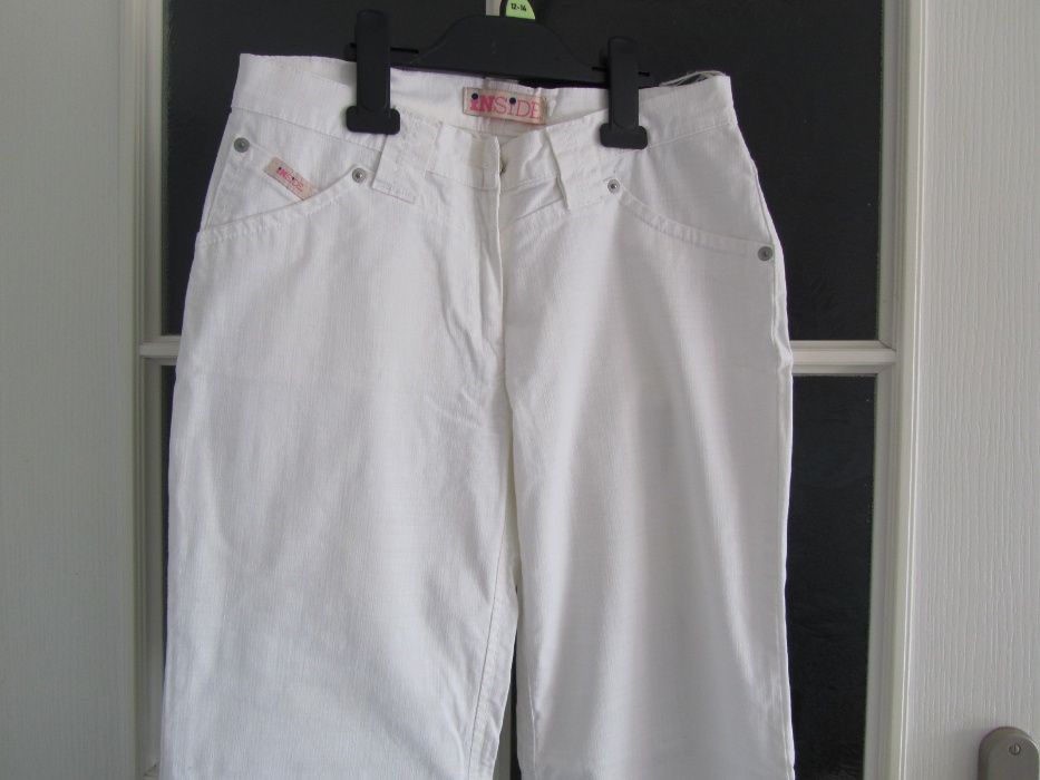 Długie białe spodnie w rozmiarze 36