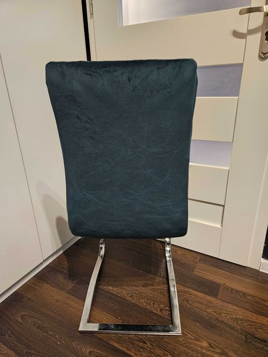 Welurowe pokrowce na krzesła 4 sztuki miękkie ciemna zieleń