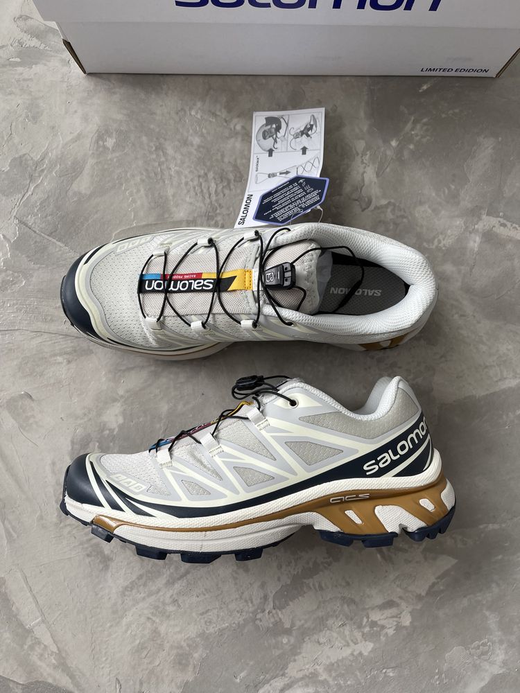 Кросівки Salomon S/LAB XT-6 Beige/Blue/Gold