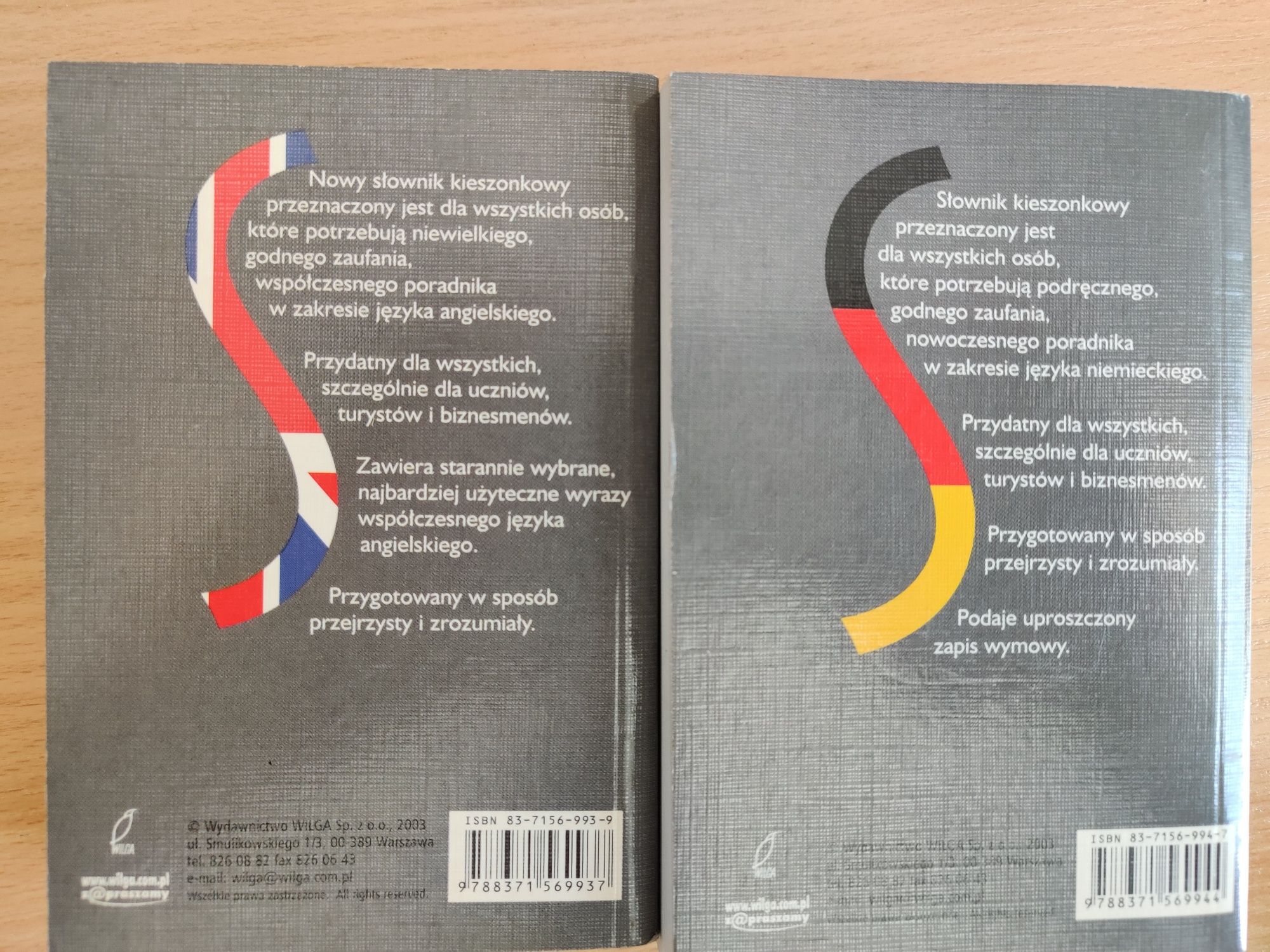 Zestaw słowników kieszonkowych. Niemiecki i angielski. Wilga