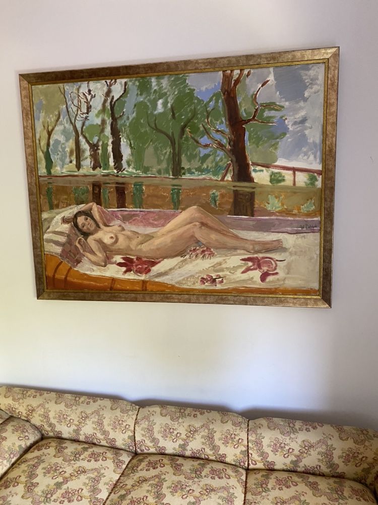Duży akt olejny BWA  Sopot 1977 rok