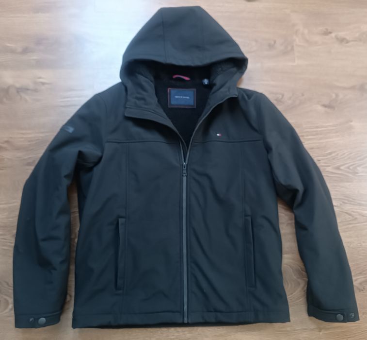 Tommy Hilfiger męska kurtka softshell z kapturem na baranku M przejsci