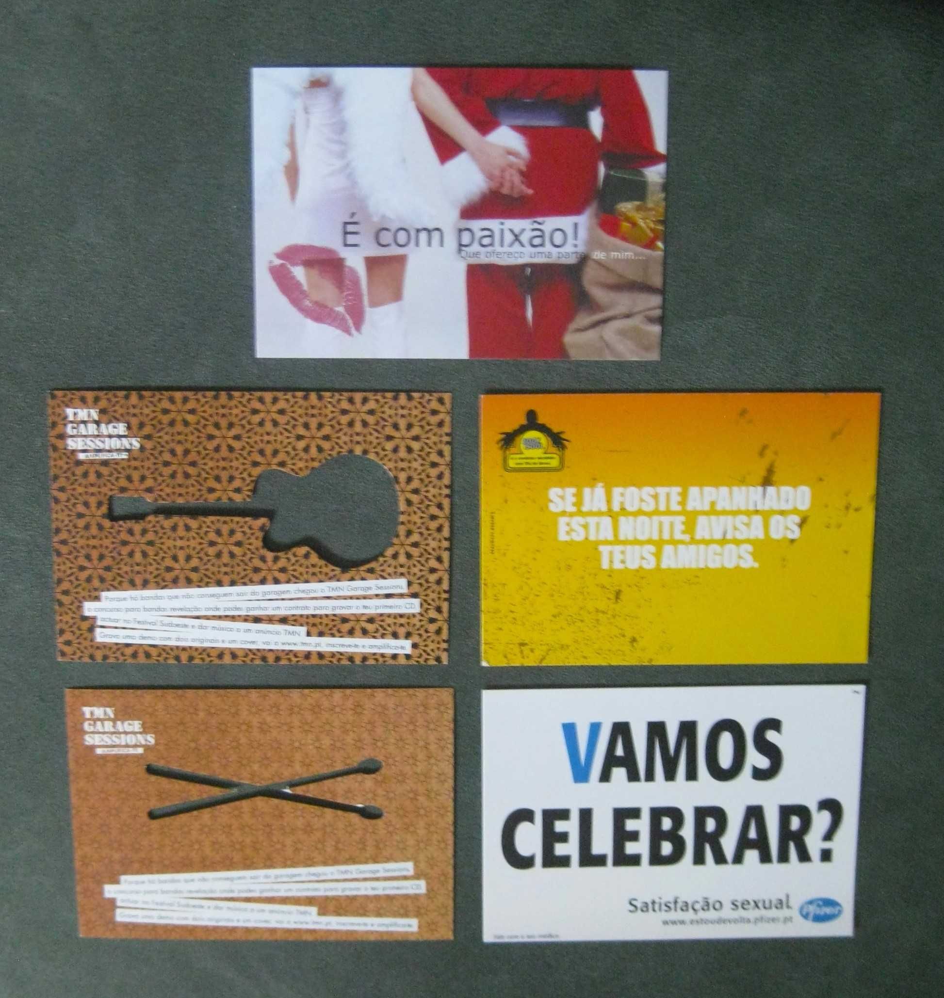 Conjunto de 5 Bilhetes Postais Comerciais
