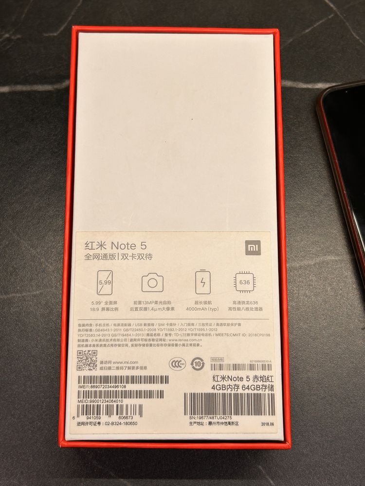 Телефон Xiaomi Redmi Note 5 4/64gb