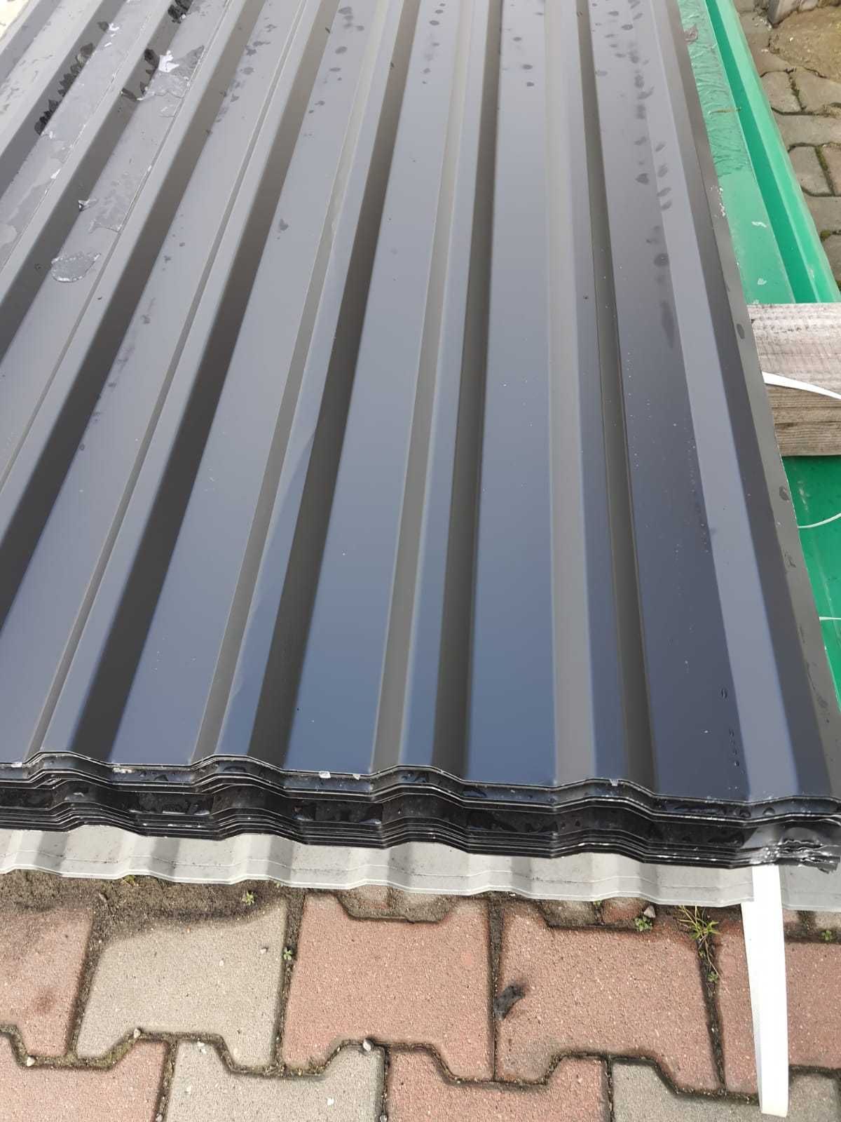 czarny mat t18 blacha ocynkowana powlekana garaż dach hale przyczepa