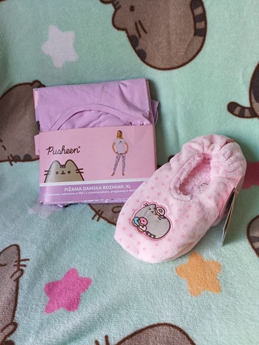 Pusheen zestaw piżama xl i kapcie 40-41