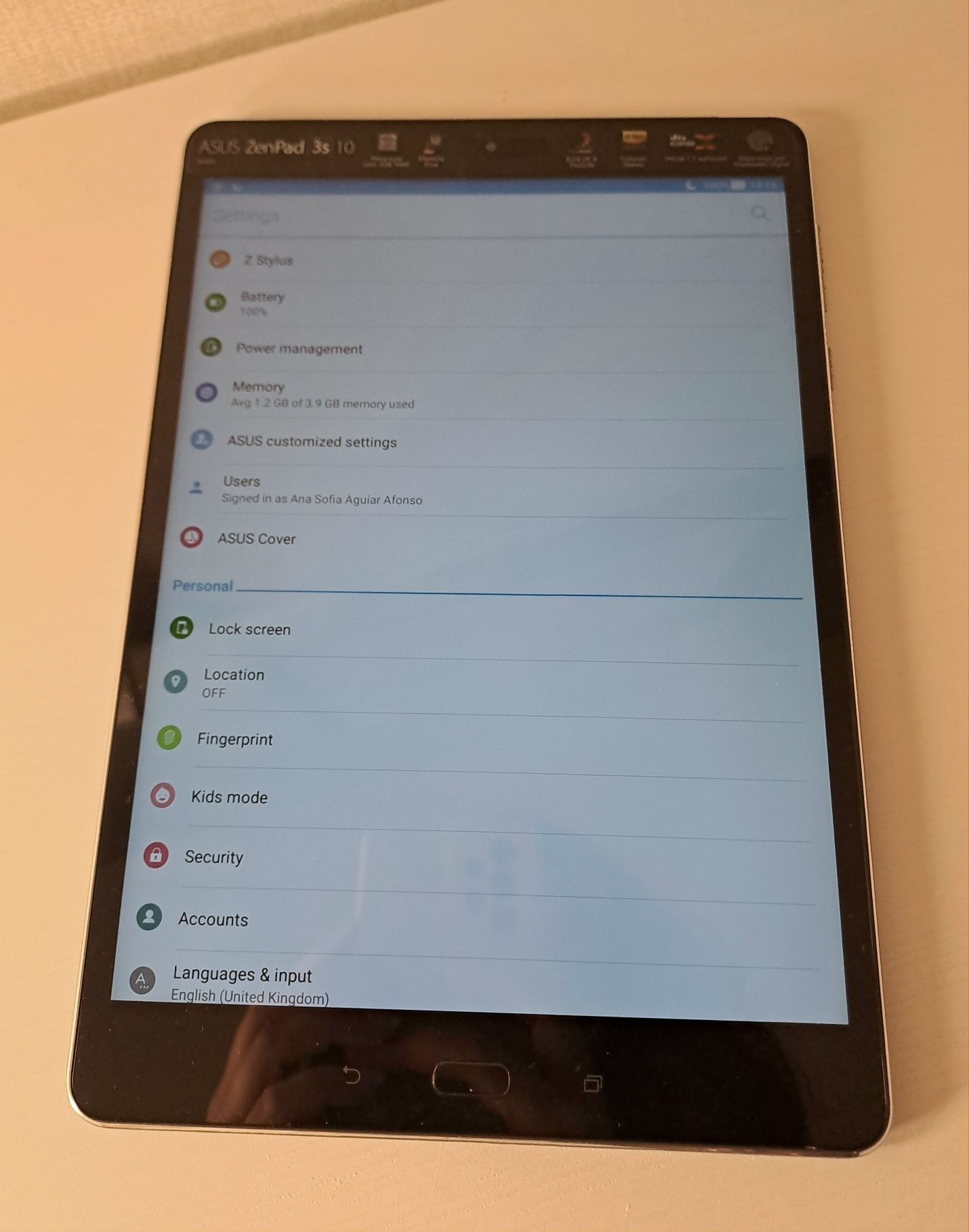 Tablet ASUS ZenPad 3s 10 + teclado e capa