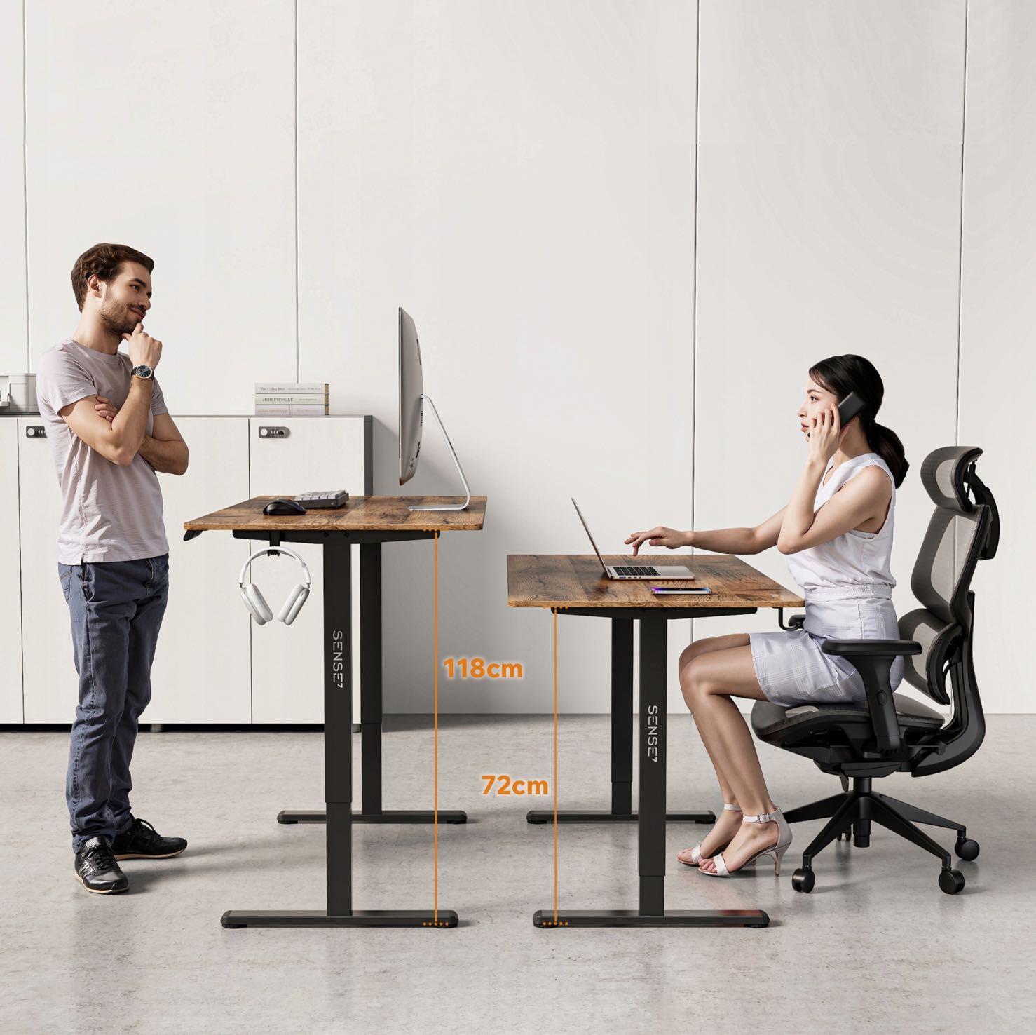 Компютерний стіл 140x70 з електрорегулюванням висоти Sense7 Nojo LIGHT