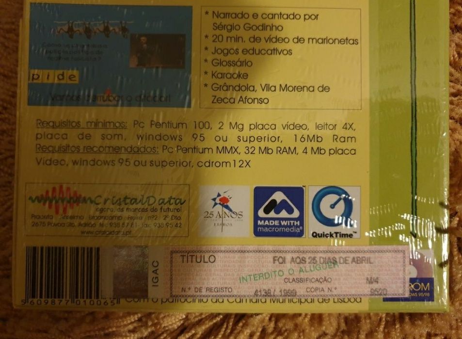 25 abril Sergio Godinho cd rom RARO fora comercialização