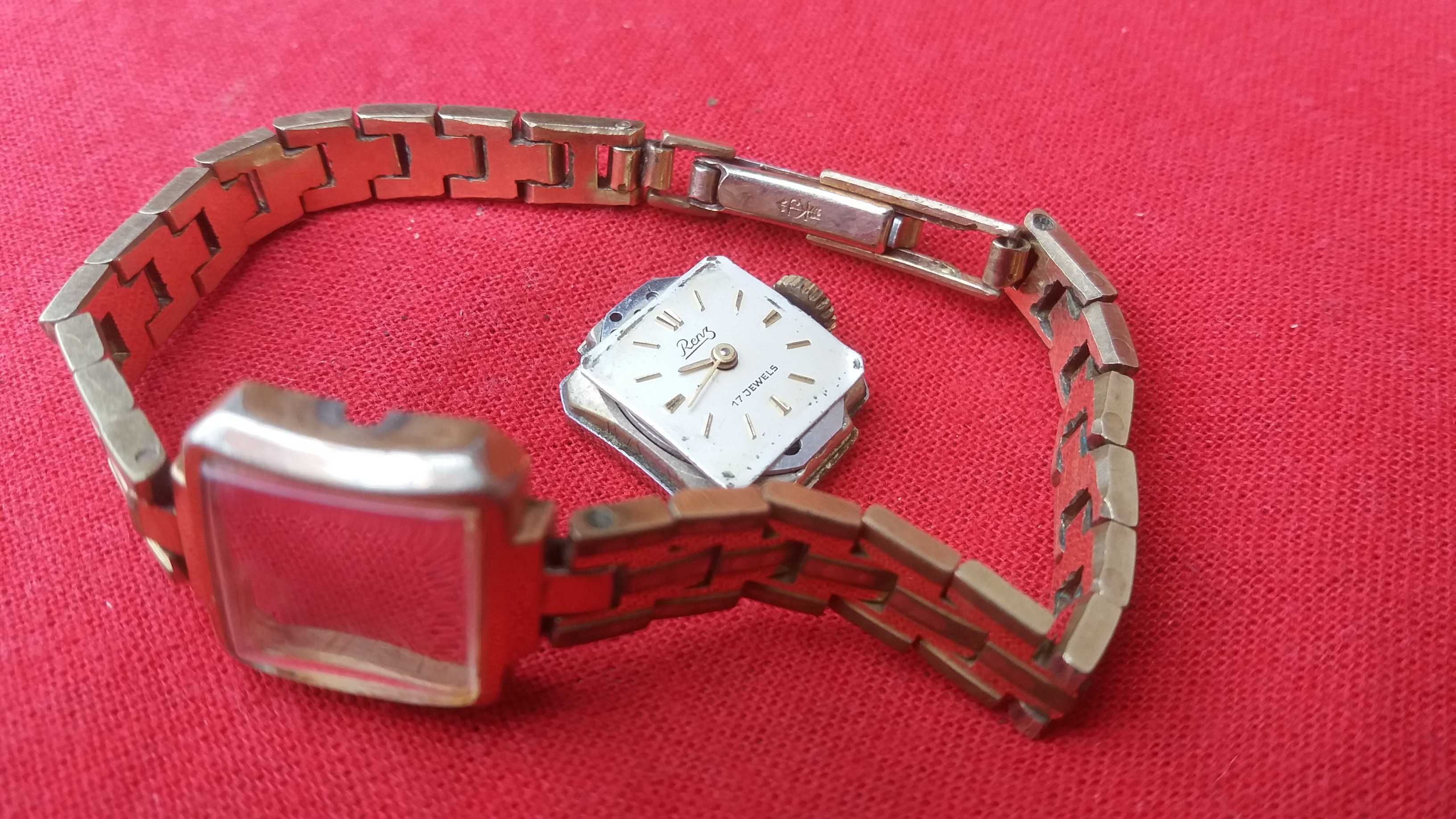 1950-te  Zegarek '' Renz ''  złocony z bransoletą,   Swiss made