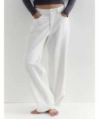 джинсы белые широкие с высокой посадкой размер м/л/40